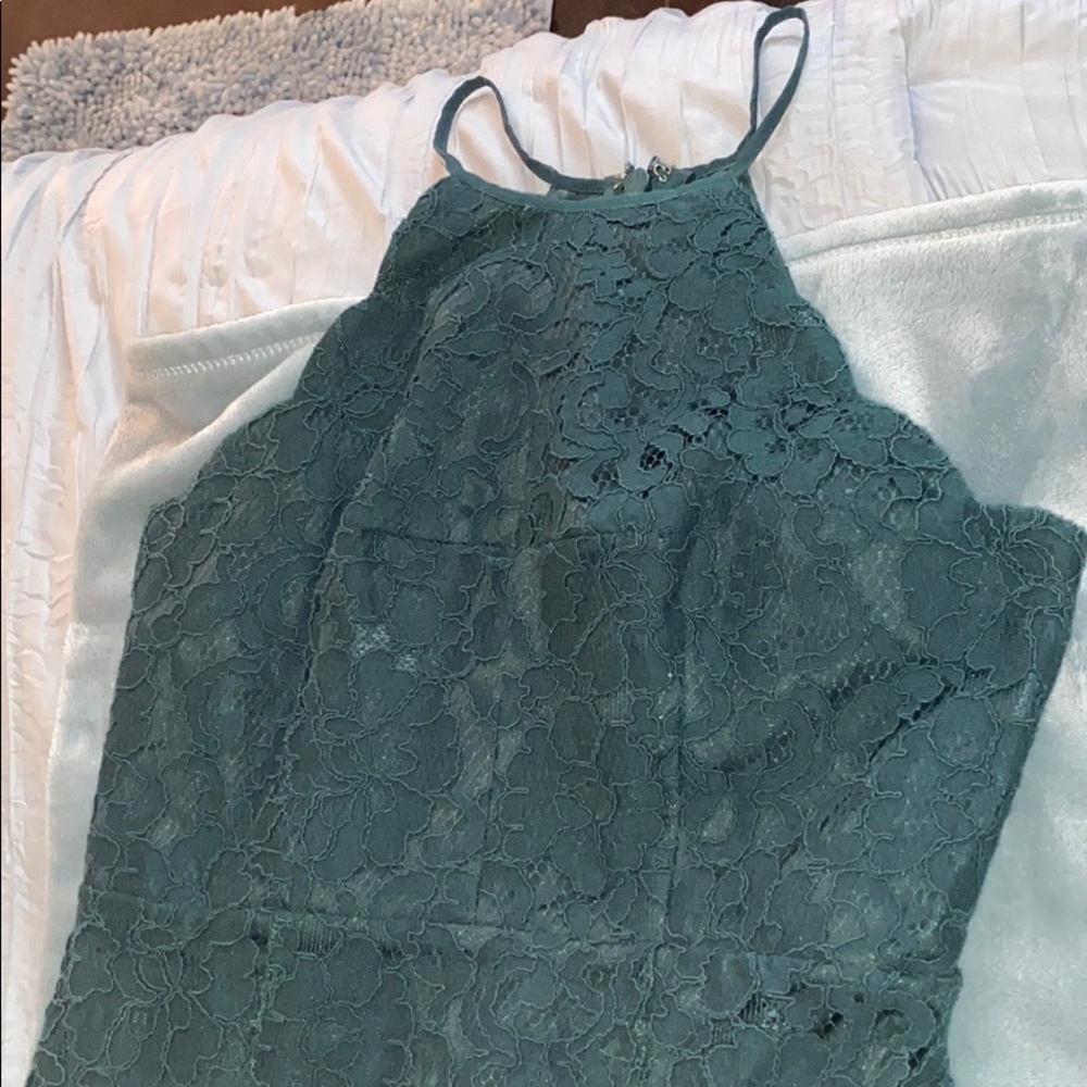 Lulu’s Splendor of Love Emerald GreenLaceMaxiDress
